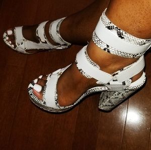 Snakeskin Print Platform Pink & Black Only